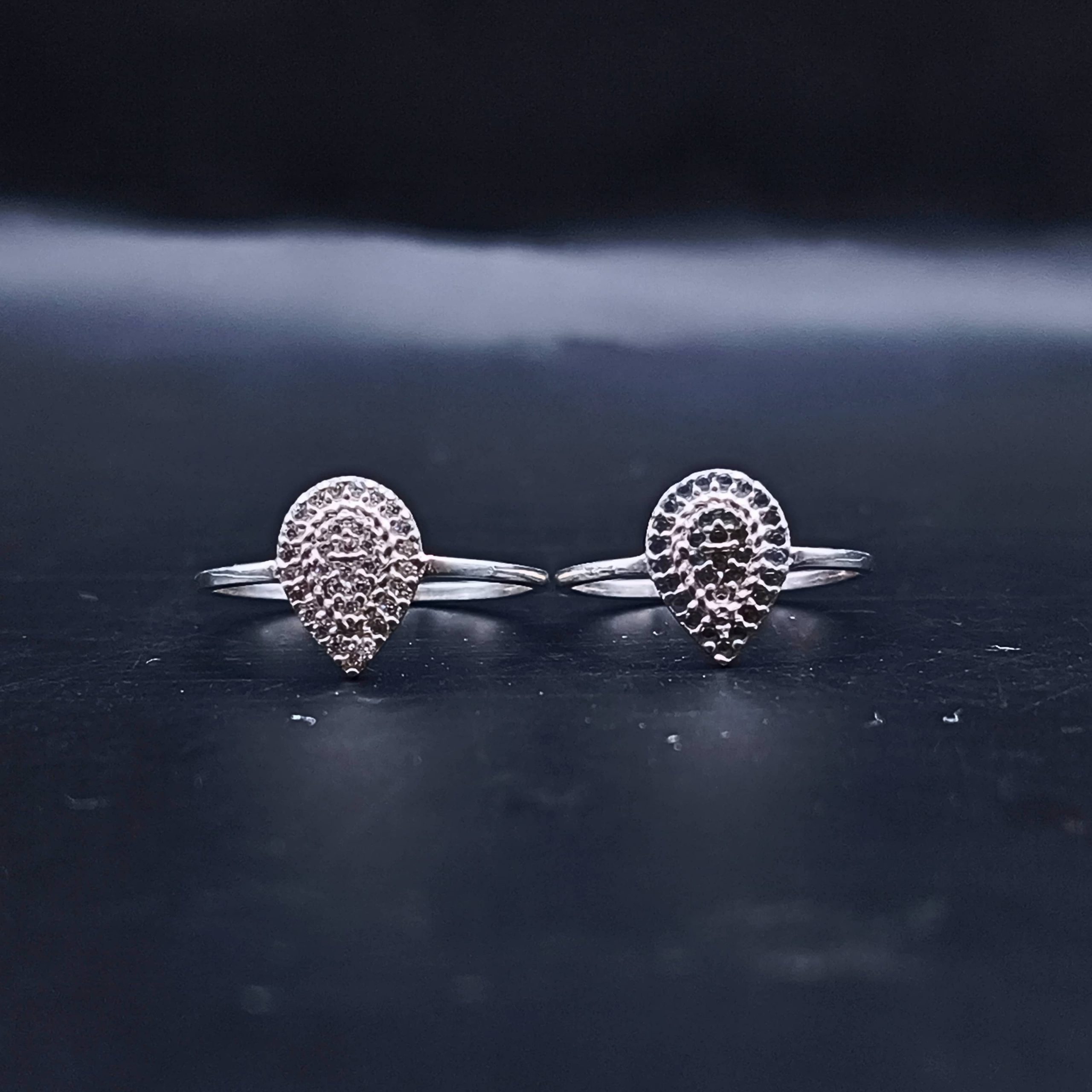 White & Blue Zircon Ring - Junior Silver